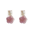 Crystal Pink Rose Gemstone Earrings Earrings Claire & Clara Pink