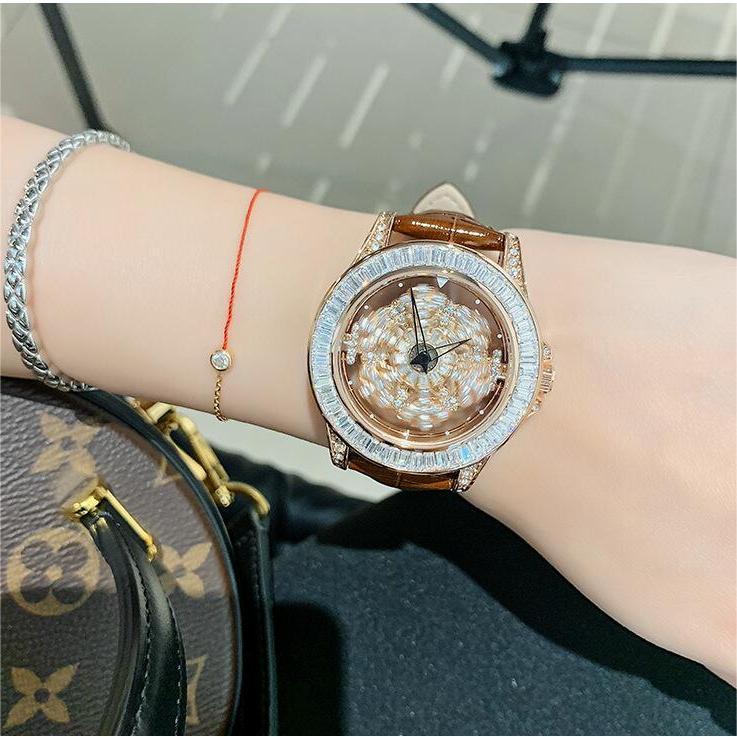 Crystal Snowflake Transparent Spinning Dial Entry Luxury Ladies Watch Apparel & Accessories Claire & Clara