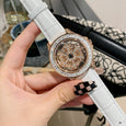 Crystal Snowflake Transparent Spinning Dial Entry Luxury Ladies Watch Apparel & Accessories Claire & Clara White