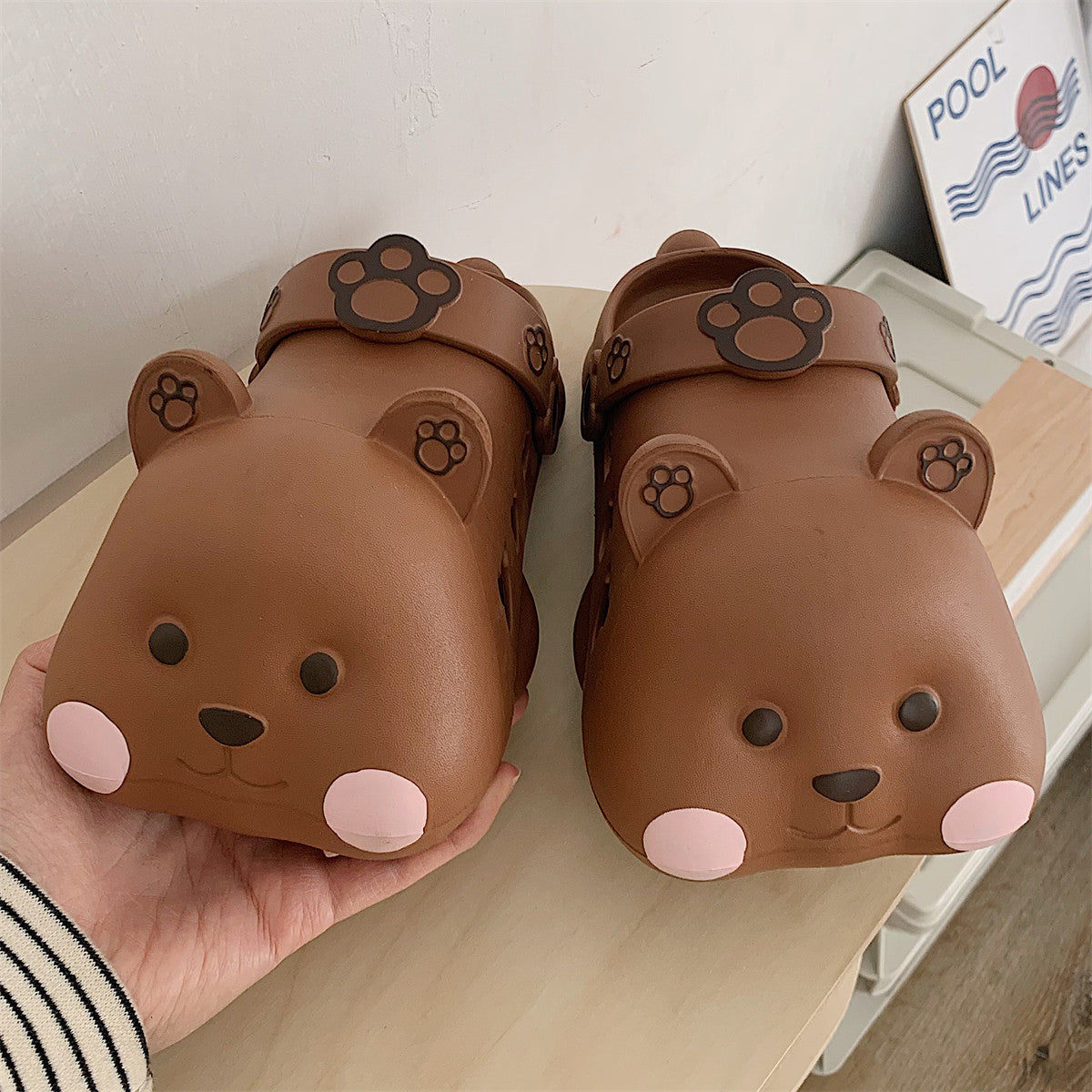 Cute Three-Dimensional Bear Slipper Shoes Claire & Clara Brown US 5.5-6