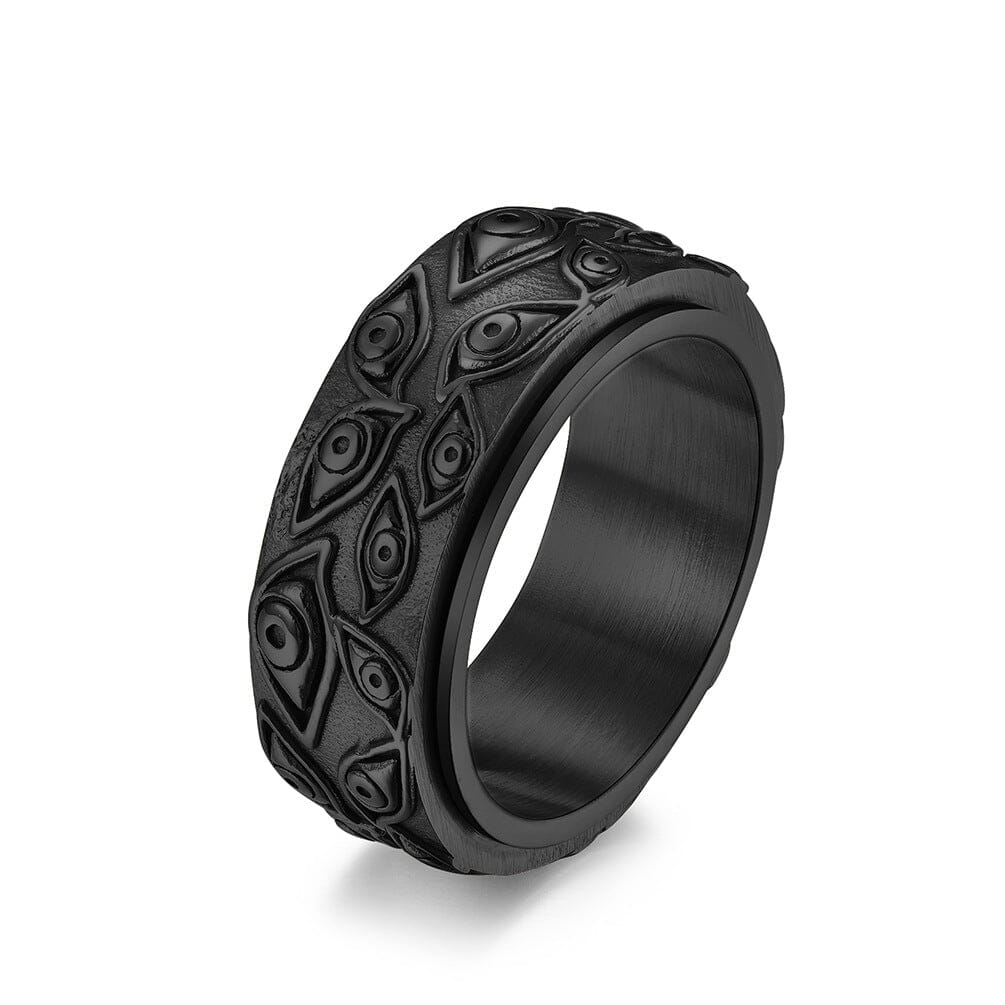 Devil's Eye Rotatable Anxiety Relief Ring Ring Claire & Clara Black