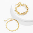 Diamond U-shaped Buckle Metal Flat Snake Chain Bracelet Set Bracelet Claire & Clara