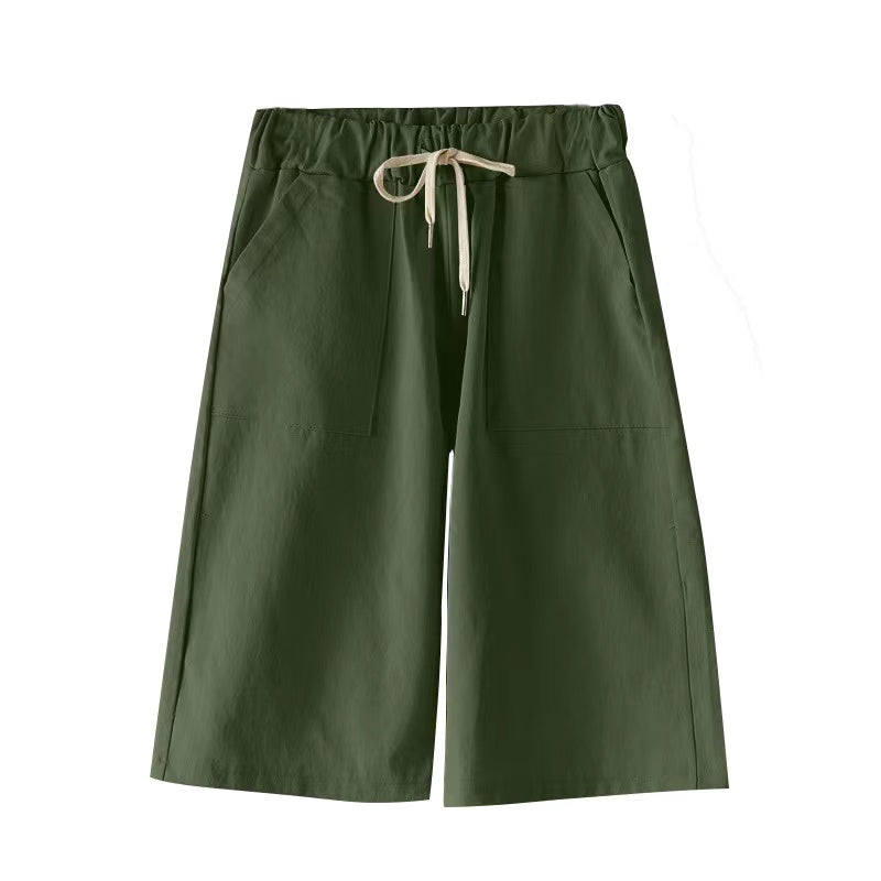 Diane Solid Color High Waist Shorts Bottoms Claire & Clara Green US 4