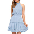 Elastic Waist Ruffled A Line Swing Mini Dress Dresses Claire & Clara