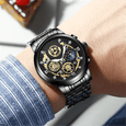 Elite Luxurious Business Watch Multi-function Perpetual Calendar Watches Claire & Clara Black Gold