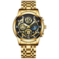 Elite Luxurious Business Watch Multi-function Perpetual Calendar Watches Claire & Clara Gold Black