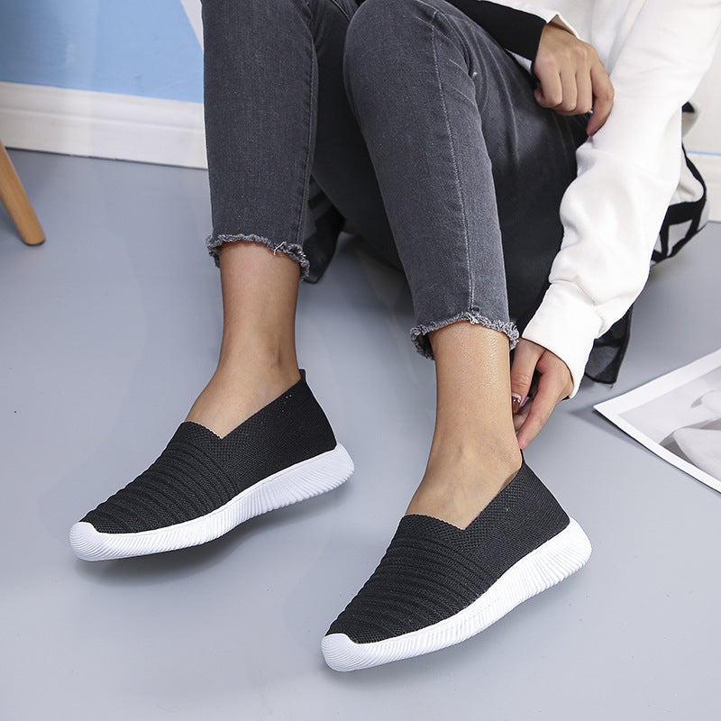 Ella Solid Color Slip On Knit Sneakers Shoes Claire & Clara