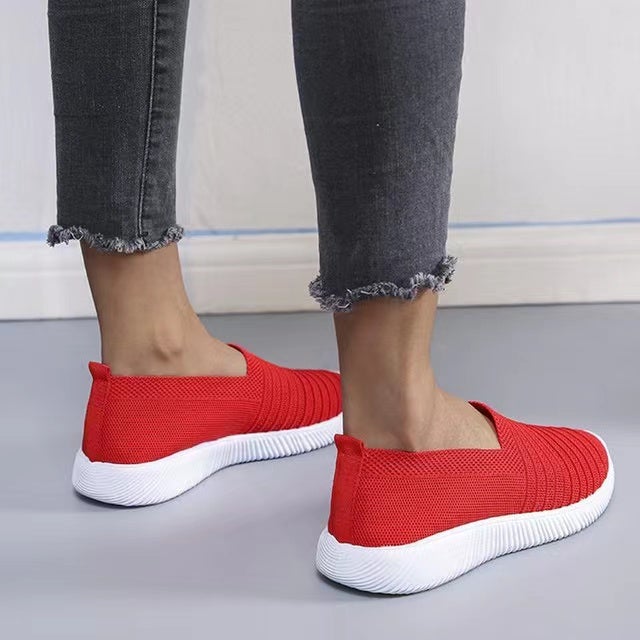 Ella Solid Color Slip On Knit Sneakers Shoes Claire & Clara