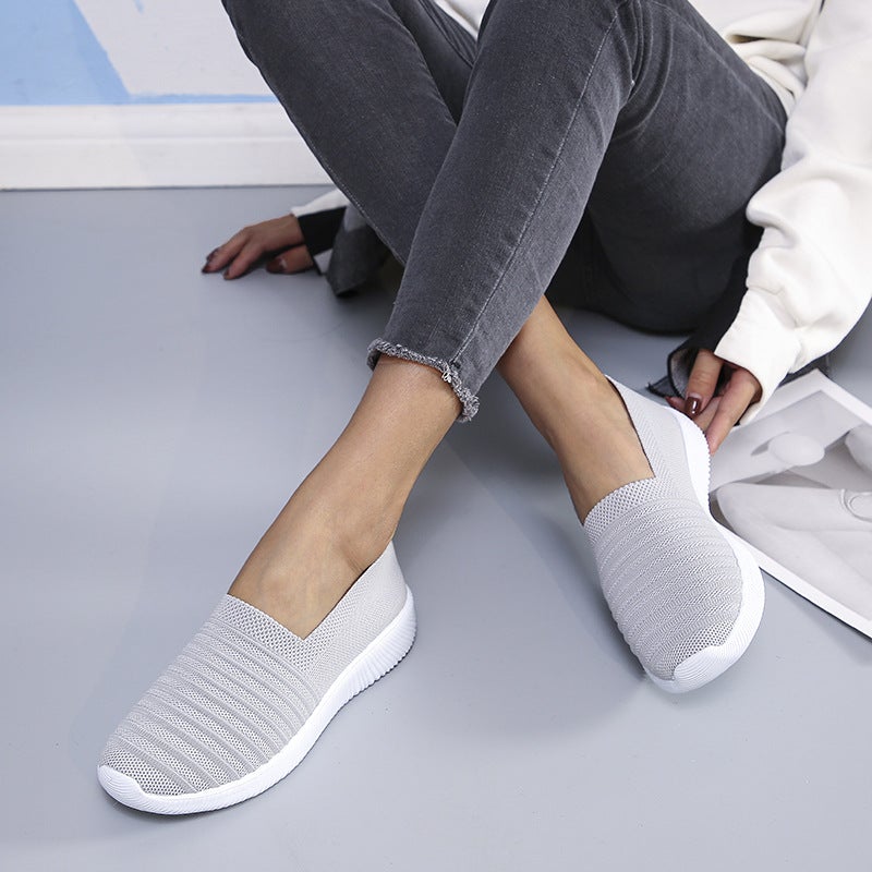 Ella Solid Color Slip On Knit Sneakers Shoes Claire & Clara