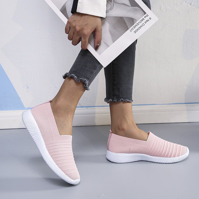 Ella Solid Color Slip On Knit Sneakers Shoes Claire & Clara