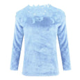 Embroidery Panelled Lace Long Sleeve Plush Top Top Claire & Clara Blue S