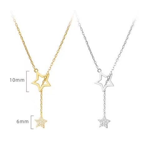 Emma Silver Shiny Stars Zirconia Necklace Necklace Claire & Clara