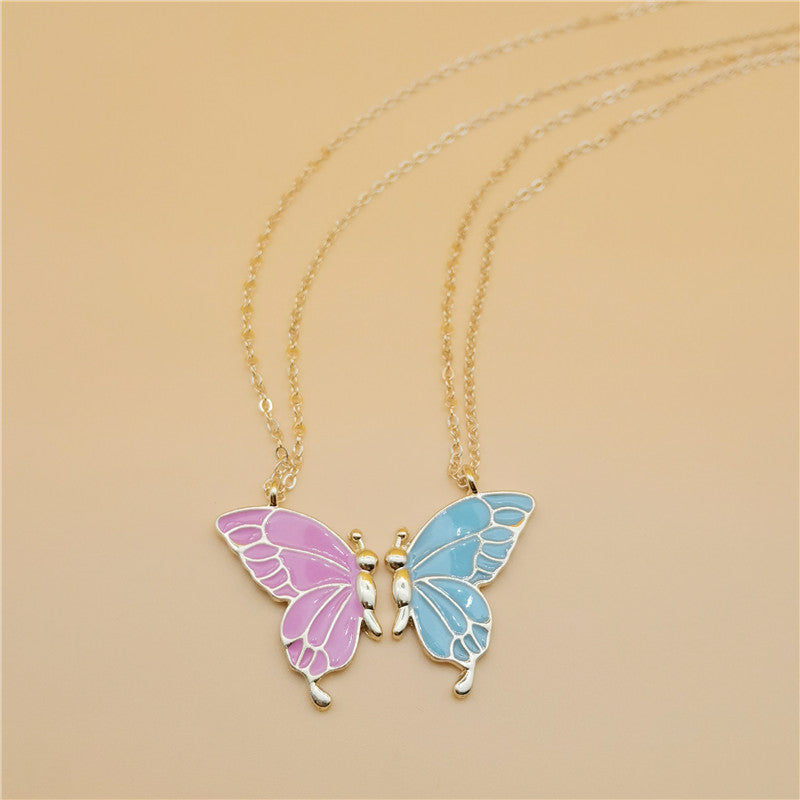 Enamel Butterfly Friendship Bestie Necklace Necklaces Claire & Clara