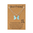 Enamel Butterfly Friendship Bestie Necklace Necklaces Claire & Clara Silver Blue