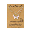 Enamel Butterfly Friendship Bestie Necklace Necklaces Claire & Clara Silver Pink