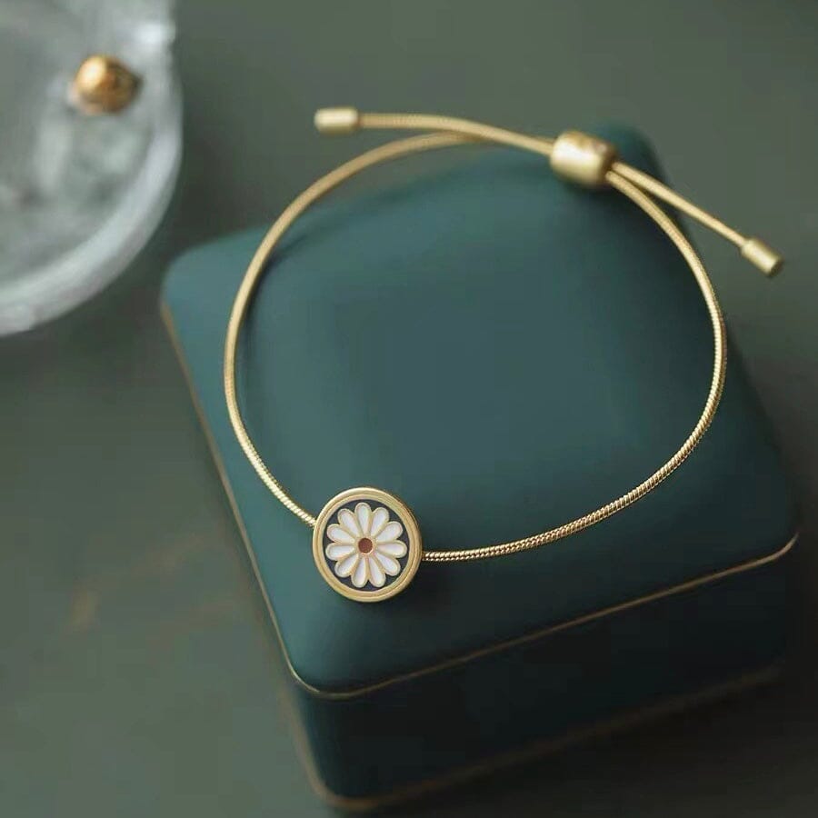 Enamel Daisy Adjustable Bracelet Bracelet Claire & Clara