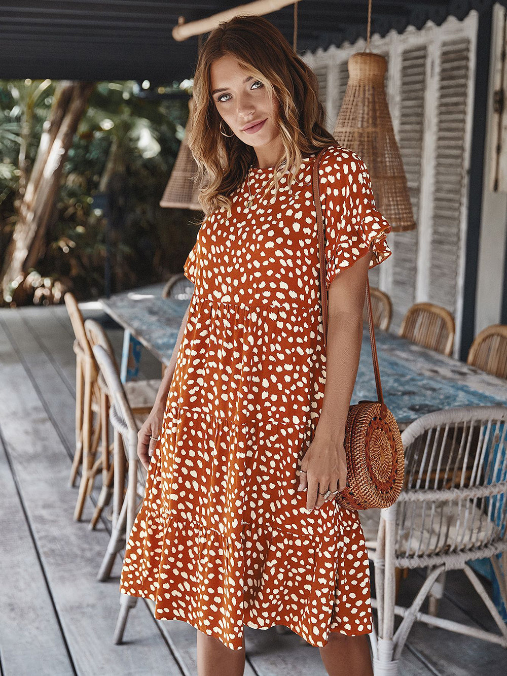 Erin Ruffle Sleeve Polka Dot Dress Dresses Claire & Clara