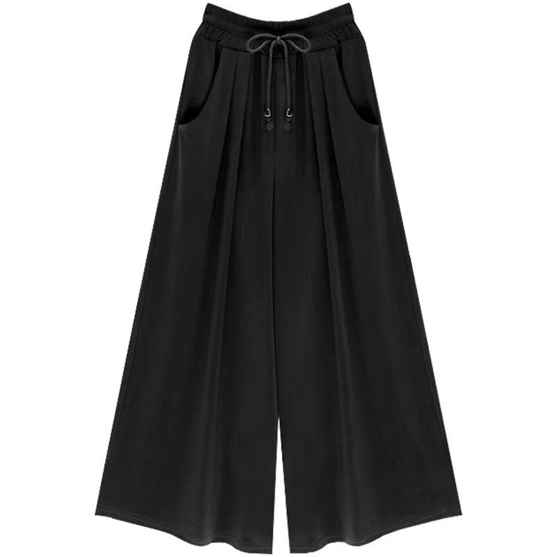 Evelyn Pleated Casual Wide Cropped Pants Bottoms Claire & Clara Black US 0