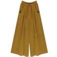 Evelyn Pleated Casual Wide Cropped Pants Bottoms Claire & Clara Mustard US 0