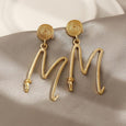 Exaggerated Metal Letter "M" Earrings Earrings Claire & Clara