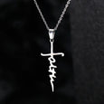 Faith Cross Necklace Necklace Claire & Clara Silver