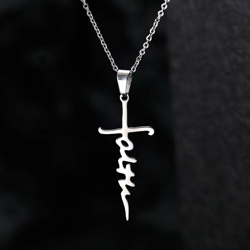 Faith Cross Necklace Necklace Claire & Clara Silver