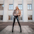 Faux Leather Thickened Hip Lifting High Waist Leggings Bottoms Claire & Clara