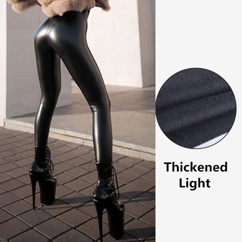 Faux Leather Thickened Hip Lifting High Waist Leggings Bottoms Claire & Clara Light US 0