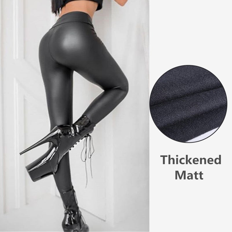 Faux Leather Thickened Hip Lifting High Waist Leggings Bottoms Claire & Clara Matt US 0