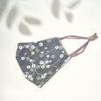 Flora Cotton Cloth Face Mask Face Covering Claire & Clara Gray