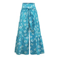 Floral Lace-up Casual Wide Leg Pants Bottoms Claire & Clara