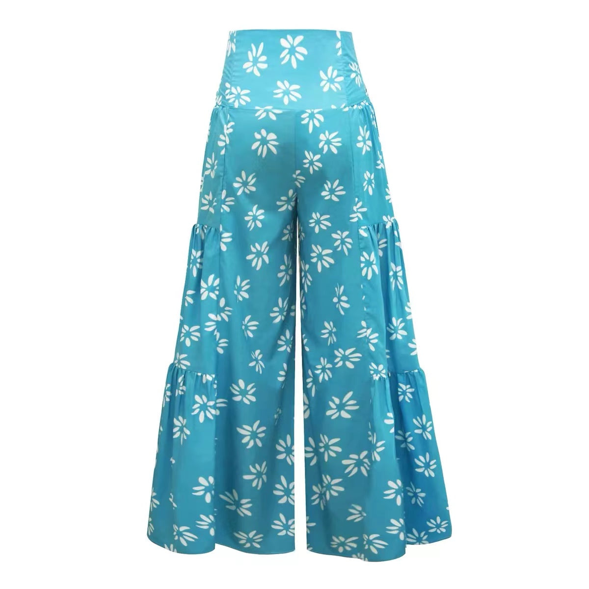 Floral Lace-up Casual Wide Leg Pants Bottoms Claire & Clara