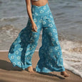 Floral Lace-up Casual Wide Leg Pants Bottoms Claire & Clara