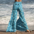Floral Lace-up Casual Wide Leg Pants Bottoms Claire & Clara