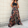 Floral Lace-up Casual Wide Leg Pants Bottoms Claire & Clara Style 13 S