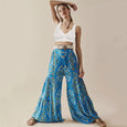 Floral Lace-up Casual Wide Leg Pants Bottoms Claire & Clara Style 15 S