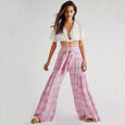 Floral Lace-up Casual Wide Leg Pants Bottoms Claire & Clara Style 18 S