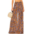 Floral Lace-up Casual Wide Leg Pants Bottoms Claire & Clara Style 19 S