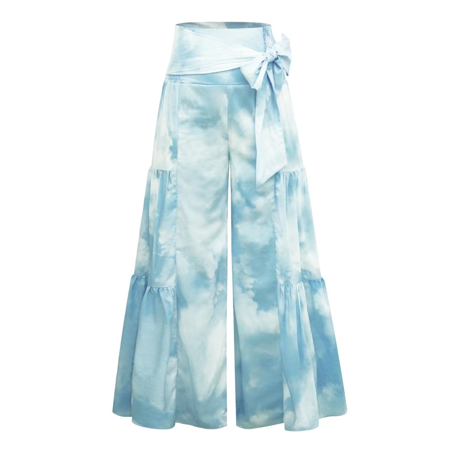 Floral Lace-up Casual Wide Leg Pants Bottoms Claire & Clara Style 2 S
