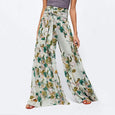 Floral Lace-up Casual Wide Leg Pants Bottoms Claire & Clara Style 5 S