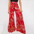 Floral Lace-up Casual Wide Leg Pants Bottoms Claire & Clara Style 7 S