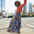 Floral Lace-up Casual Wide Leg Pants Bottoms Claire & Clara Style 8 S
