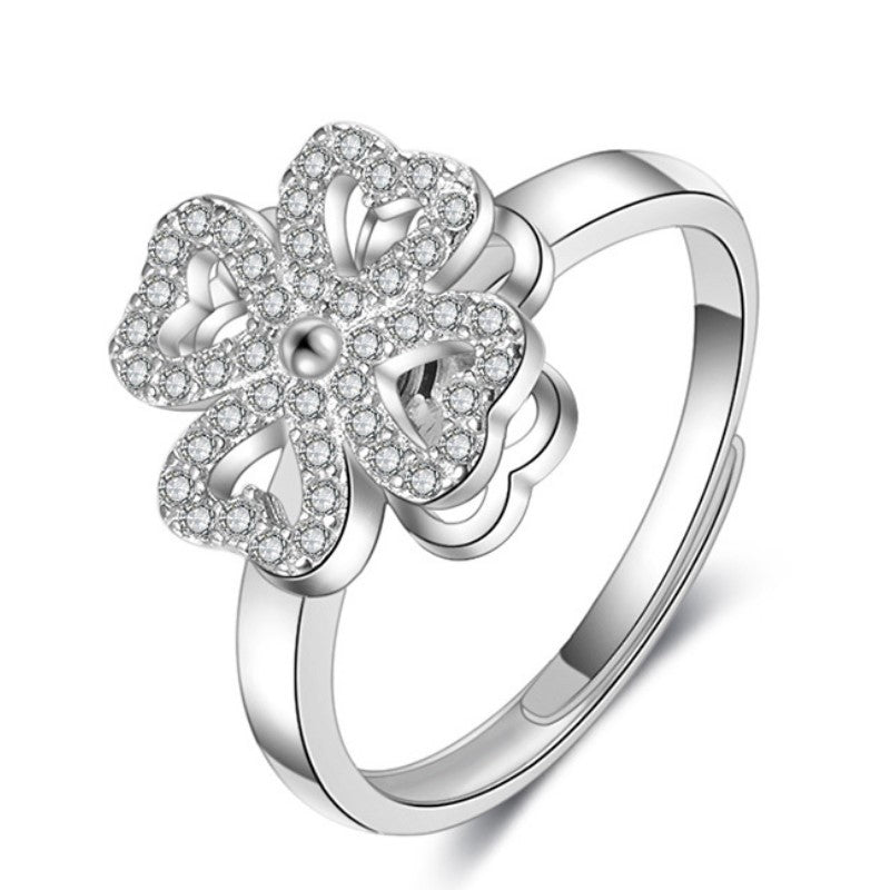 Four-leaf Clover Spinning Anxiety Relief Ring Ring Claire & Clara