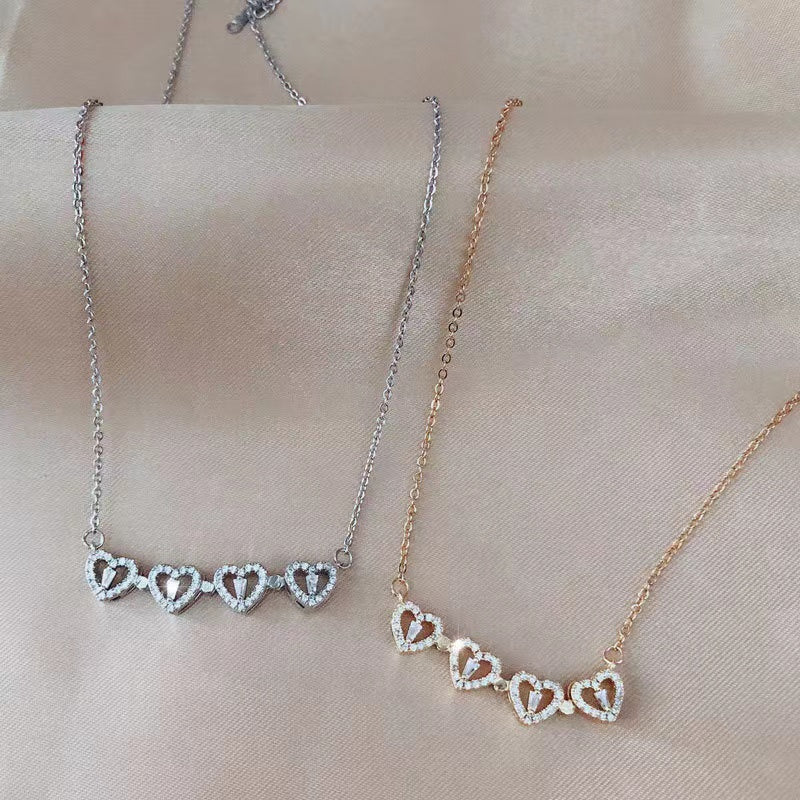 Four Leaf Heart Shape Detachable Necklace Necklace Claire & Clara