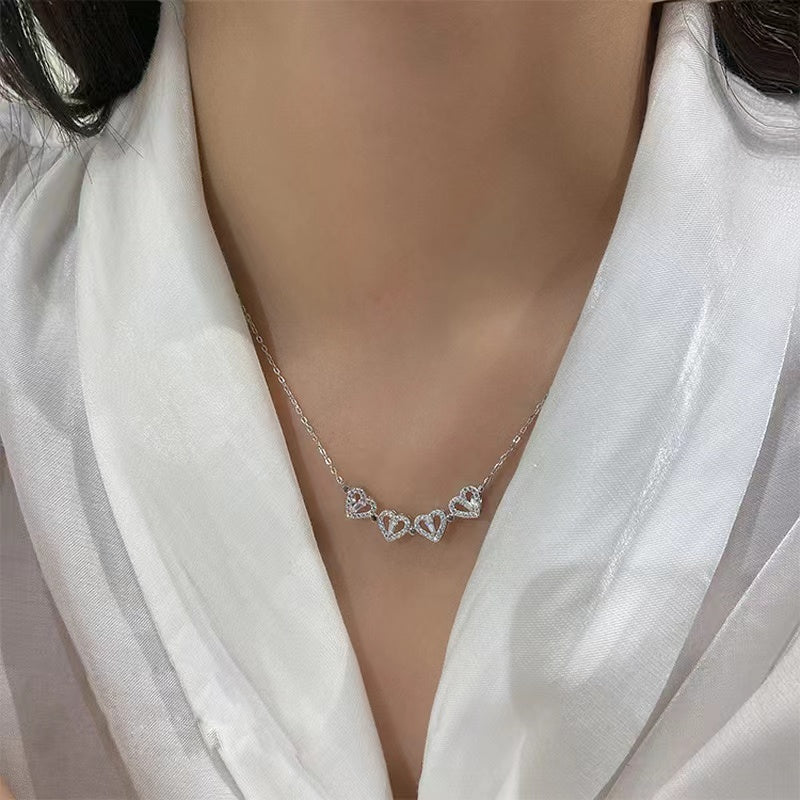 Four Leaf Heart Shape Detachable Necklace Necklace Claire & Clara