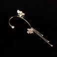 Glitter Butterfly Flower Tassel Earrings Earrings Claire & Clara Gold Left