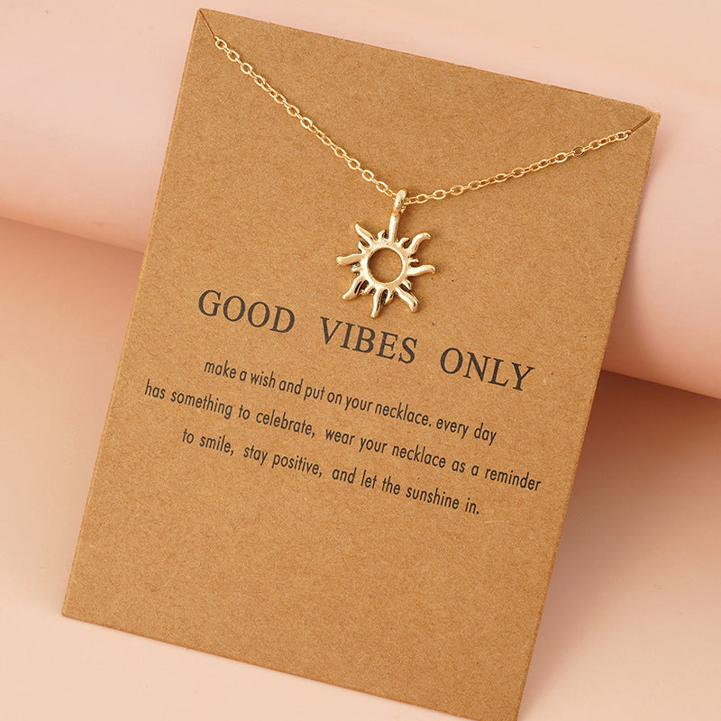 Good Vibes Only Sun Necklace Necklaces Claire & Clara