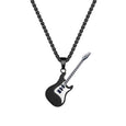 Guitar Stainless Steel Necklace Necklace Claire & Clara Black