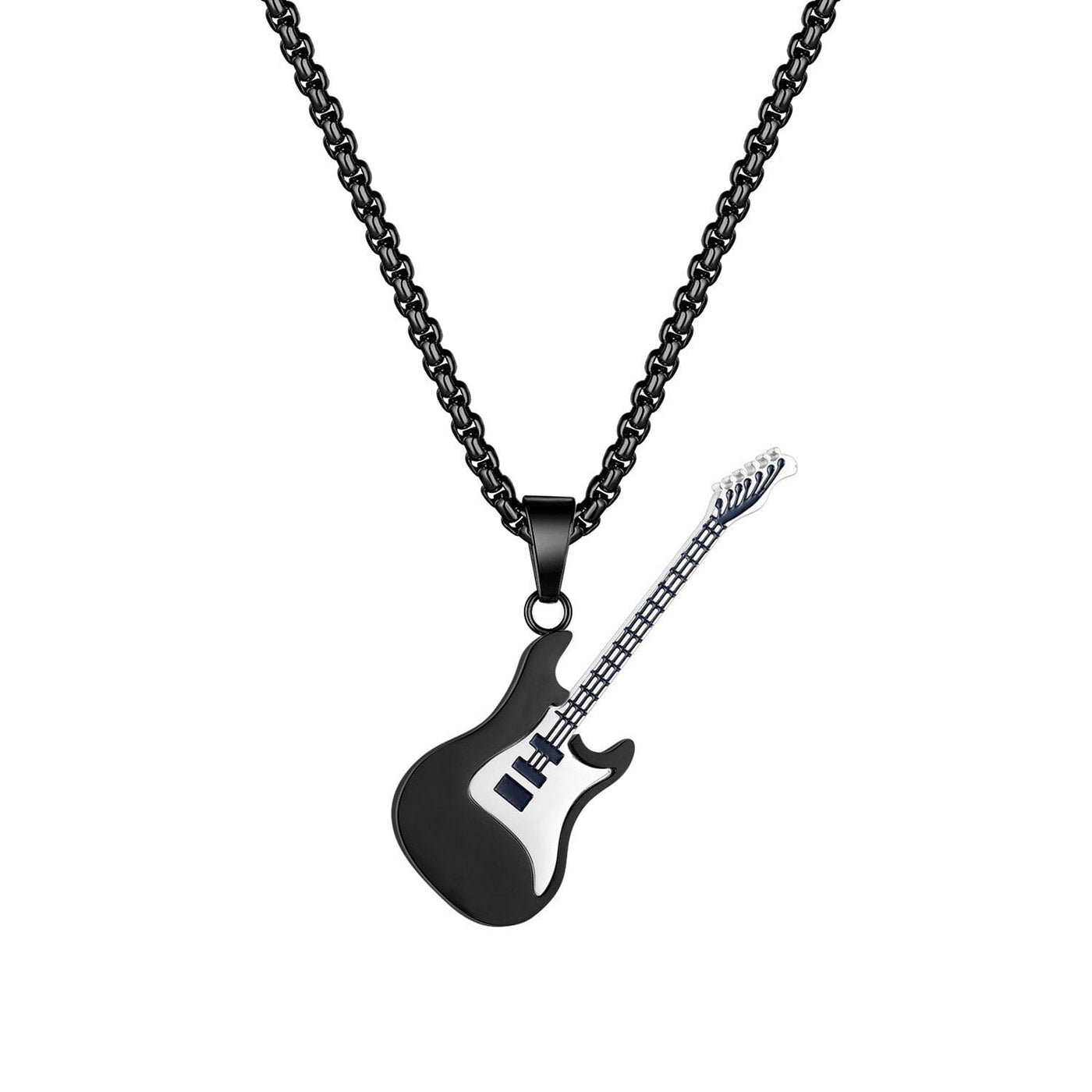 Guitar Stainless Steel Necklace Necklace Claire & Clara Black