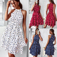 Halterneck Polka Dot A Line Dress Dresses Claire & Clara